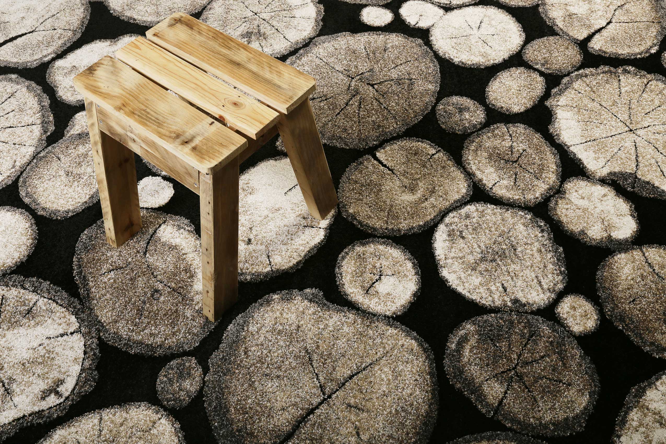 Teppich Holzbraun Schwarz Kurzflor "Logs" WECONhome - Image 5
